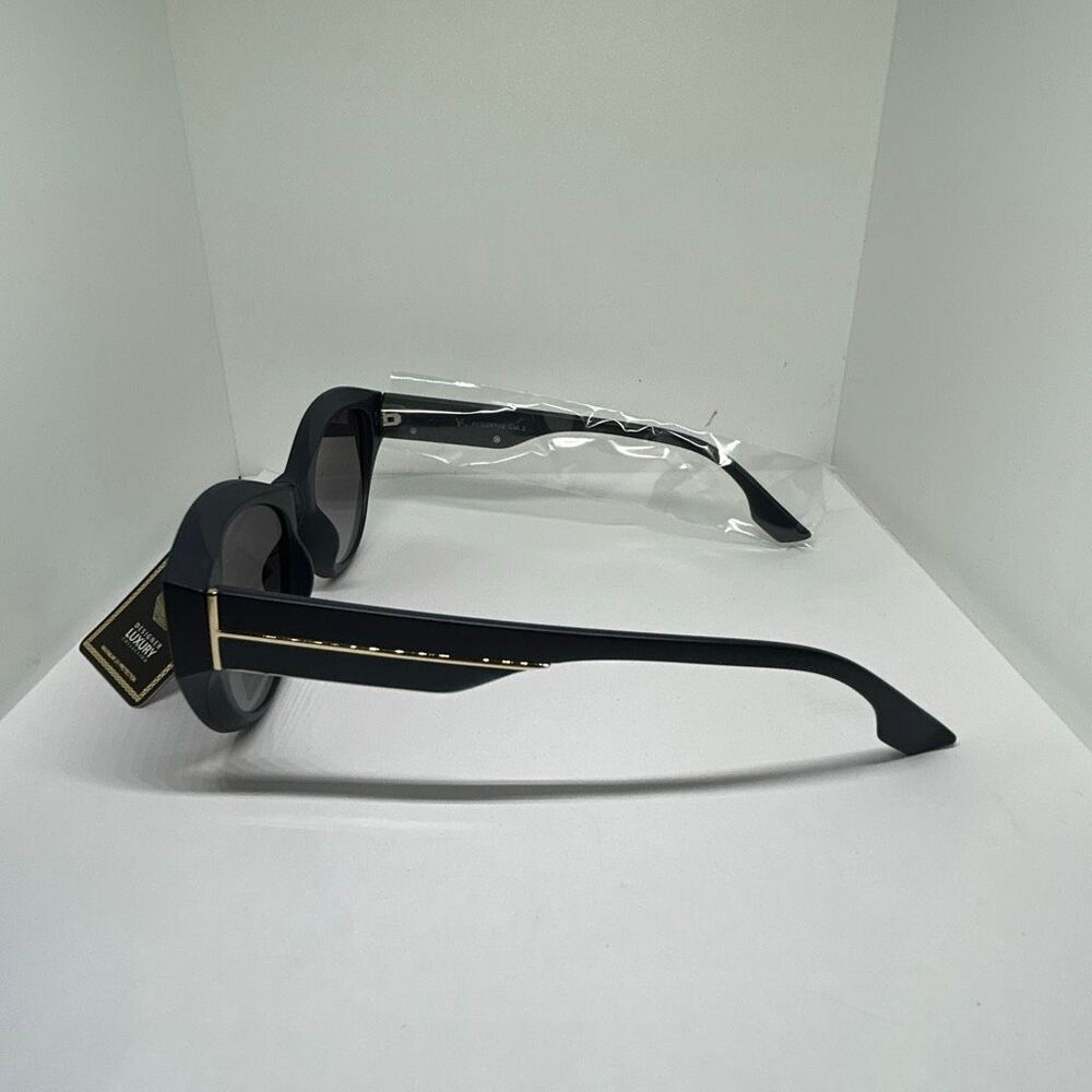 VG Designer Very Dark Blue Luxury Collection Cat Eye Sunglasses UV400 Gradient L - Picture 2 of 3
